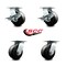 Service Caster 6 Inch Phenolic Wheel Heavy Duty Top Plate Swivel Caster Set with 2 Brakes SCC SCC-55S625-PHR-2-SLB-2 - alternate 5